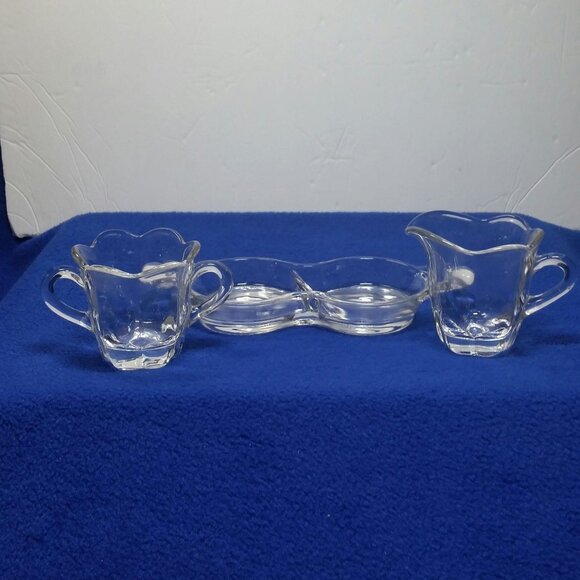 Duncan & Miller Canteberry 3 pc Open Sugar Creamer With Tray Set Individual Size - Picture 4 of 10